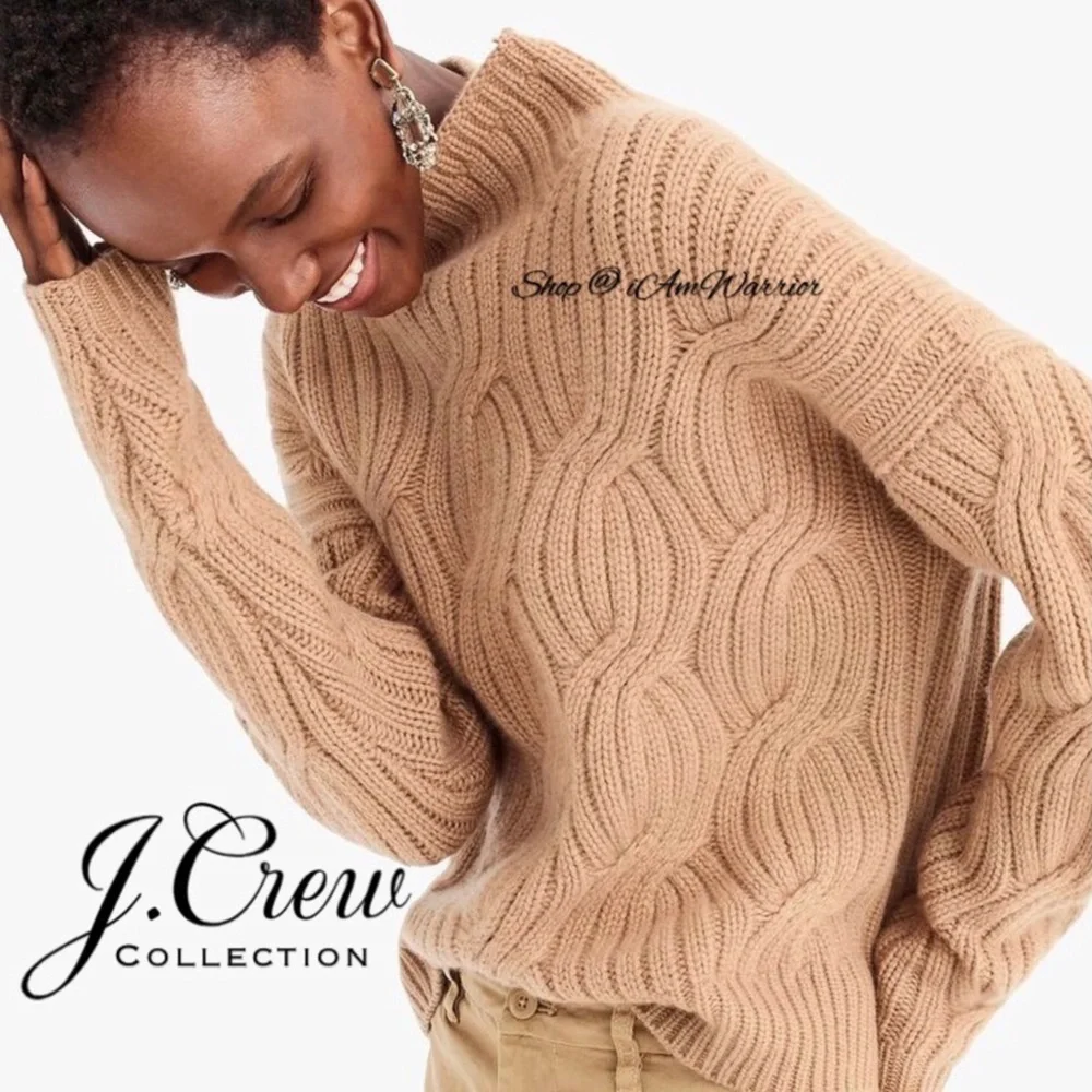 J. Crew Collection cashmere cable knit turtleneck - Picture 2 of 6